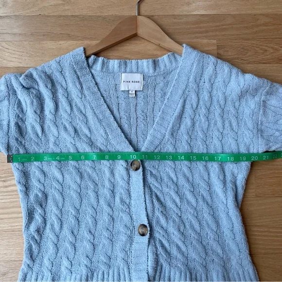 PINK ROSE Blue Button Up Sweater Size Small in Excellent Condition - Picture 7 of 8